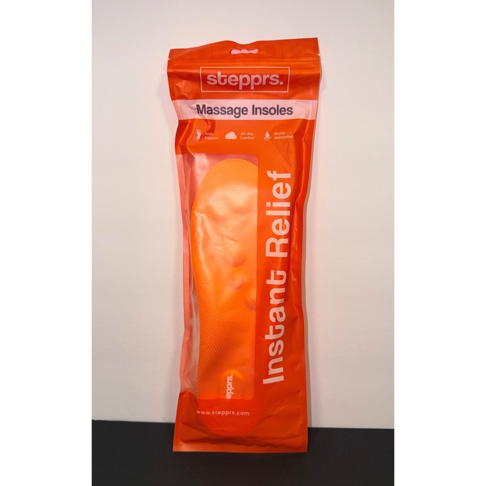 Stepprs Massage Insoles Orange Arch Support Shock Absorption Men 7 Women 8 NEW‎
